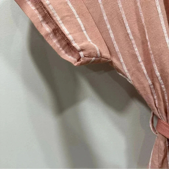 FRNCH button down linen blend striped shirt dress S/M - Picture 5 of 7